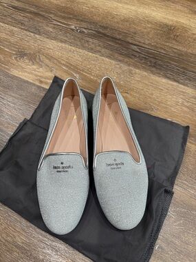 kate spade Silver Glitter Slip-On Loafers